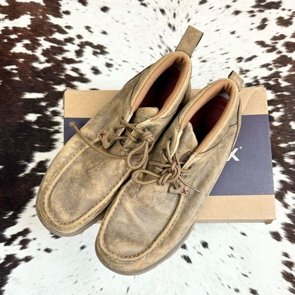 TWISTED X THE ORIGINAL CHUKKA DRIVING MOC SHOES IN TAN SIZE 10 w/ box